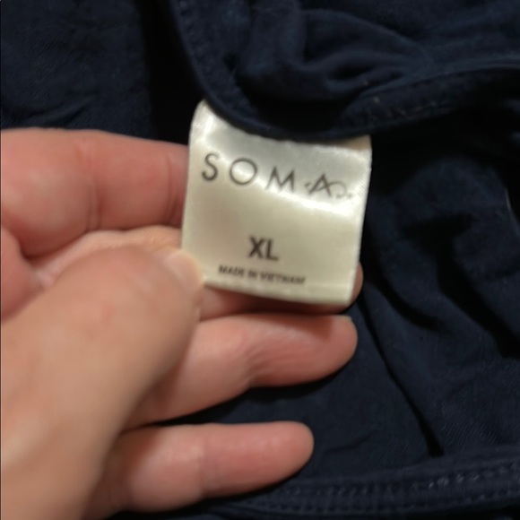 Navy Blue V-Neck pajama set - Picture 2 of 2